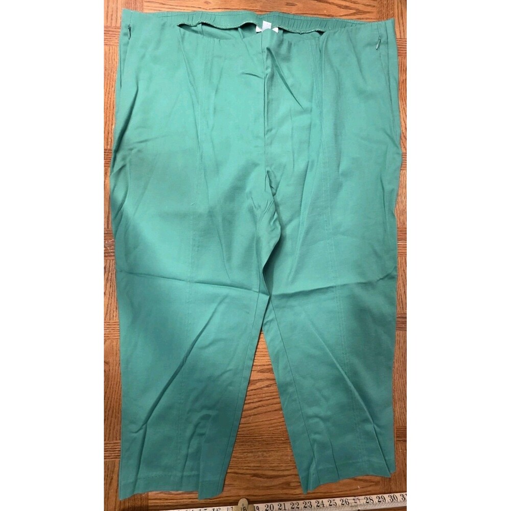 J Jill Size 24 Essential Cotton Stretch Pull-On Pants Green